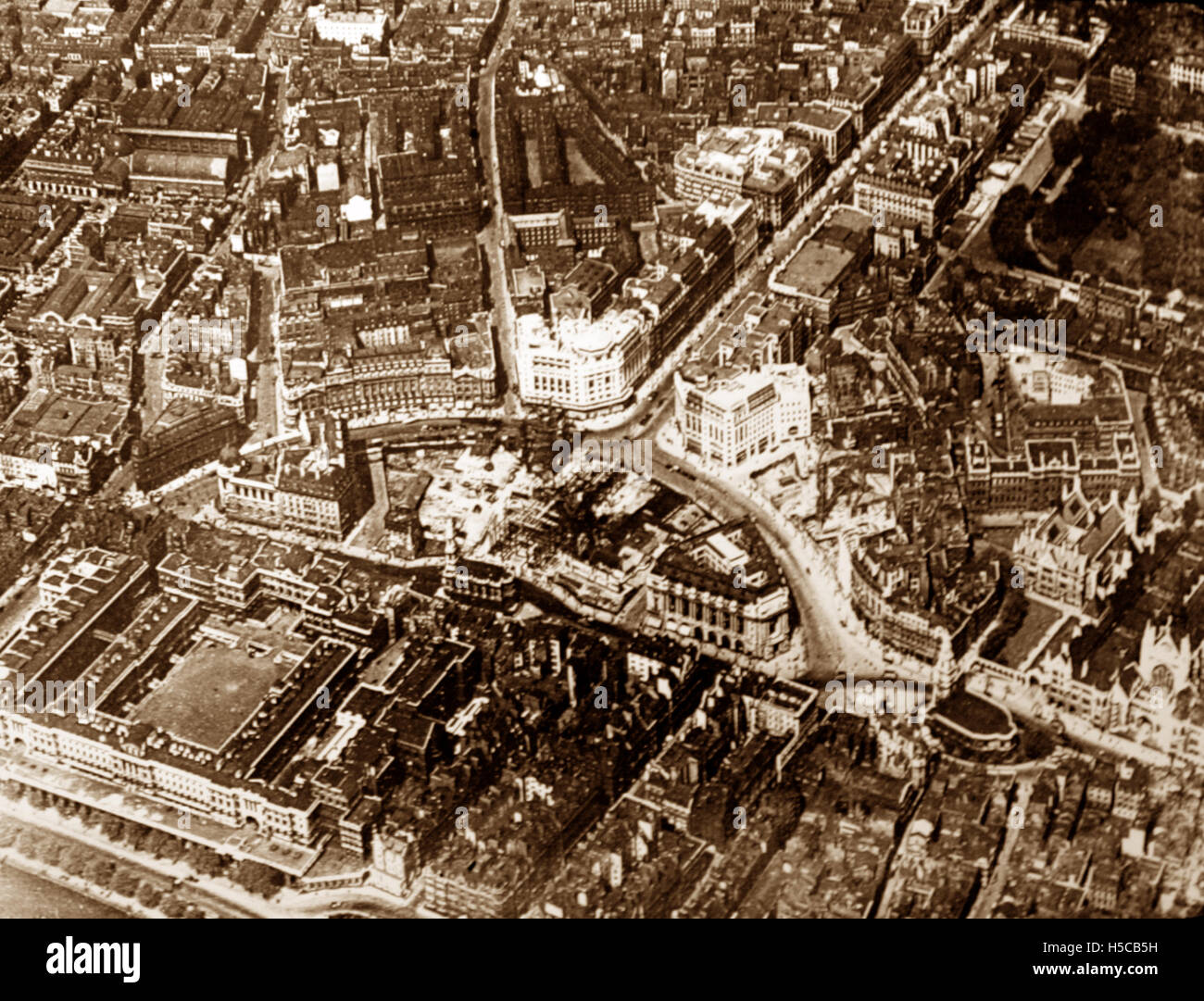 Aldwych Lonon vue aérienne - fin de l'époque victorienne Banque D'Images