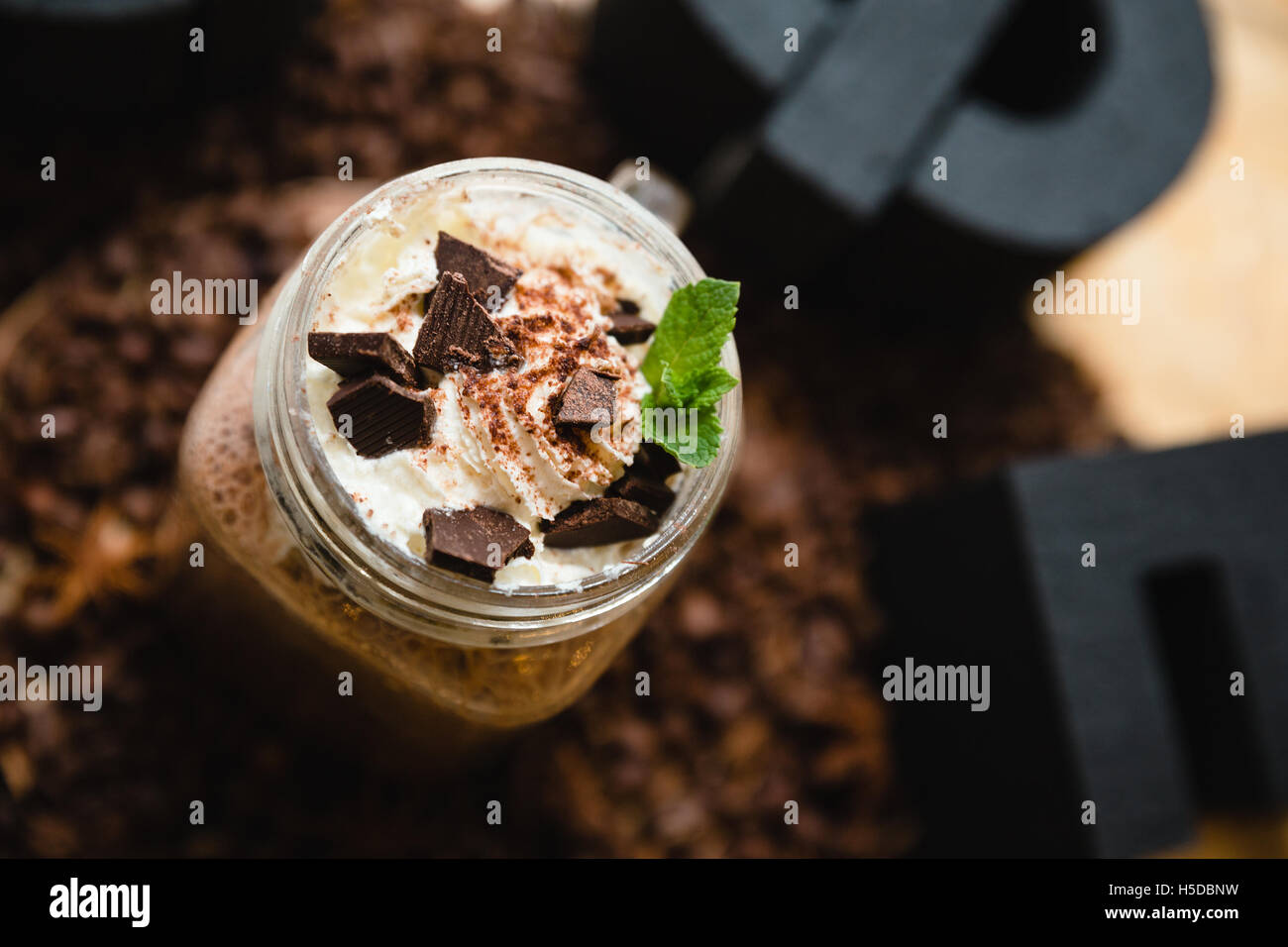 L'inscription de café sur le Russe Banque D'Images