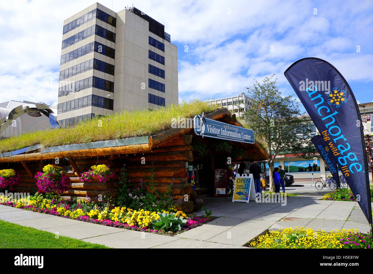 Centre d'accueil, le Centre d'Anchorage, Alaska Banque D'Images
