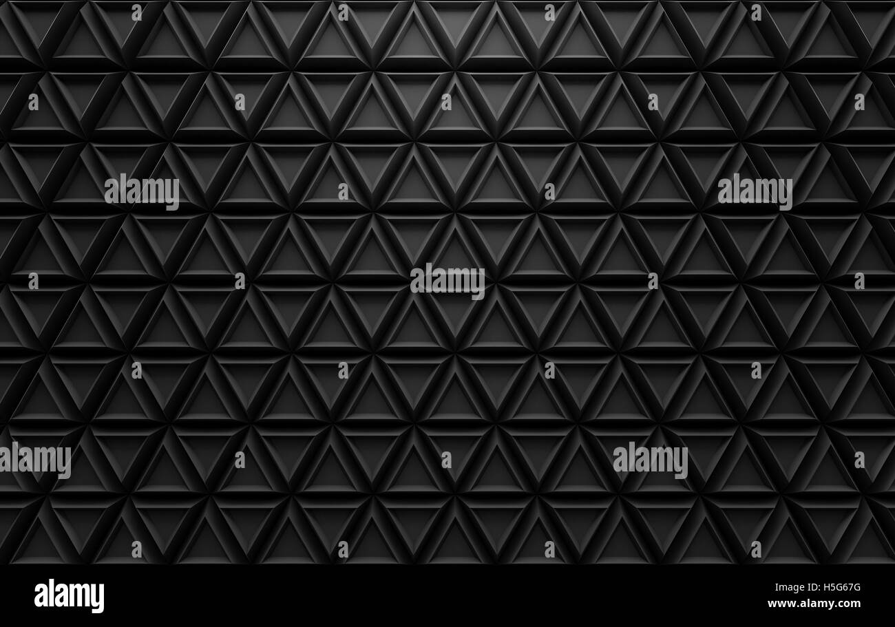 Résumé triangle noir motif de fond de rendu 3D Banque D'Images