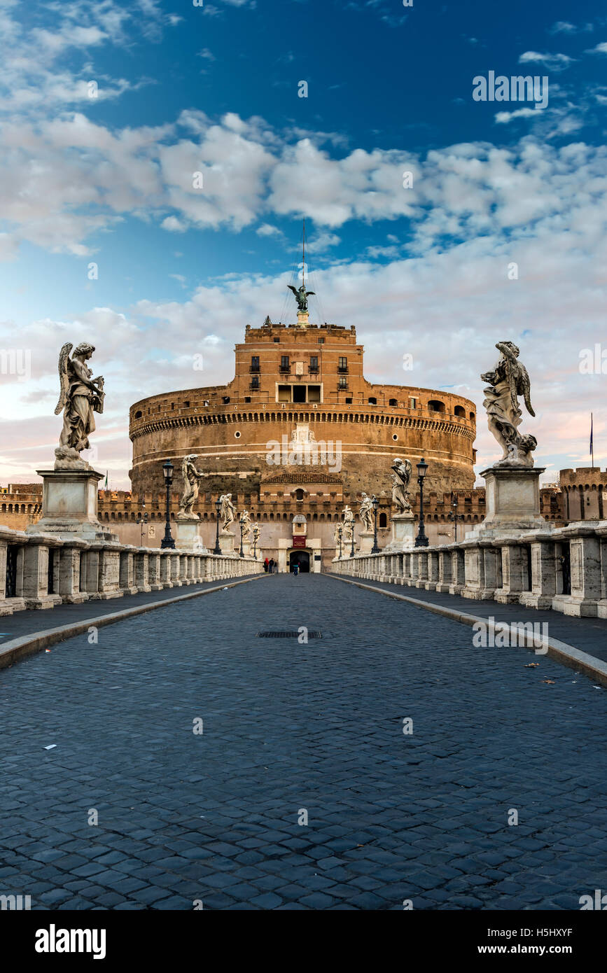 Castel Sant'Angelo ou Mausolée d'Hadrien, Rome, Latium, Italie Banque D'Images