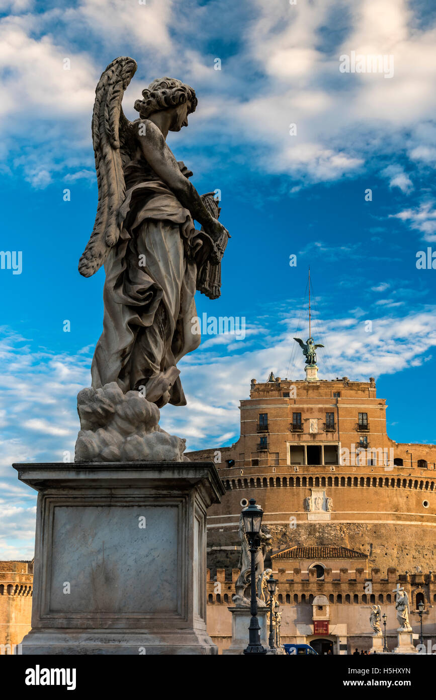 Castel Sant'Angelo ou Mausolée d'Hadrien, Rome, Latium, Italie Banque D'Images