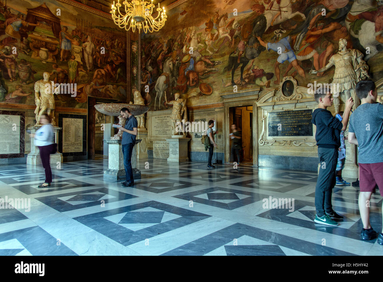 Vue de l'intérieur, les musées du Capitole, Palais des Conservateurs à Rome, Latium, Italie Banque D'Images