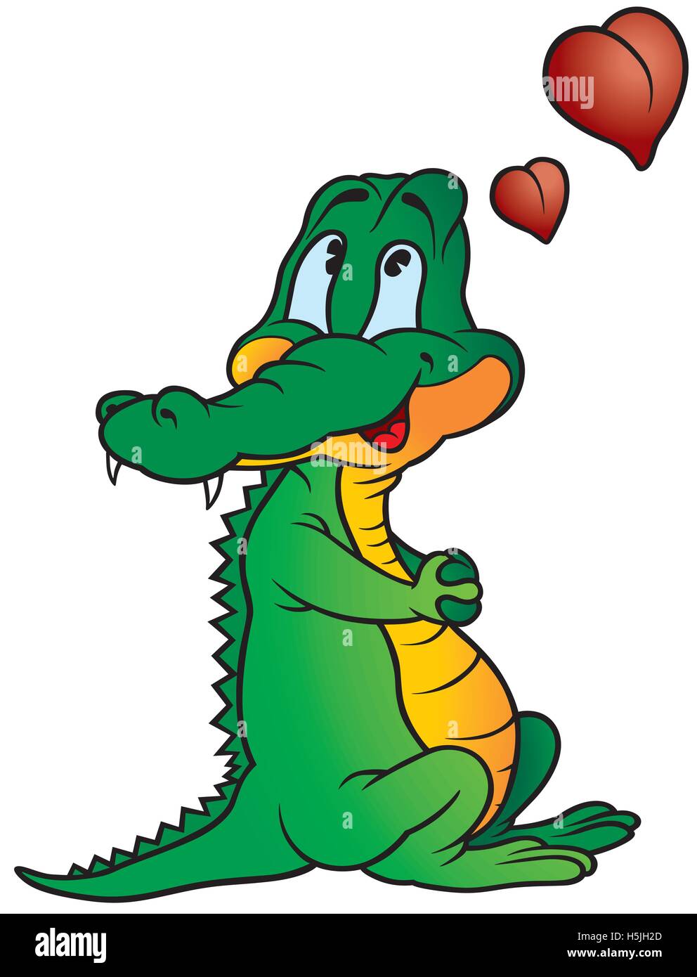 Crocodile amoureux Illustration de Vecteur