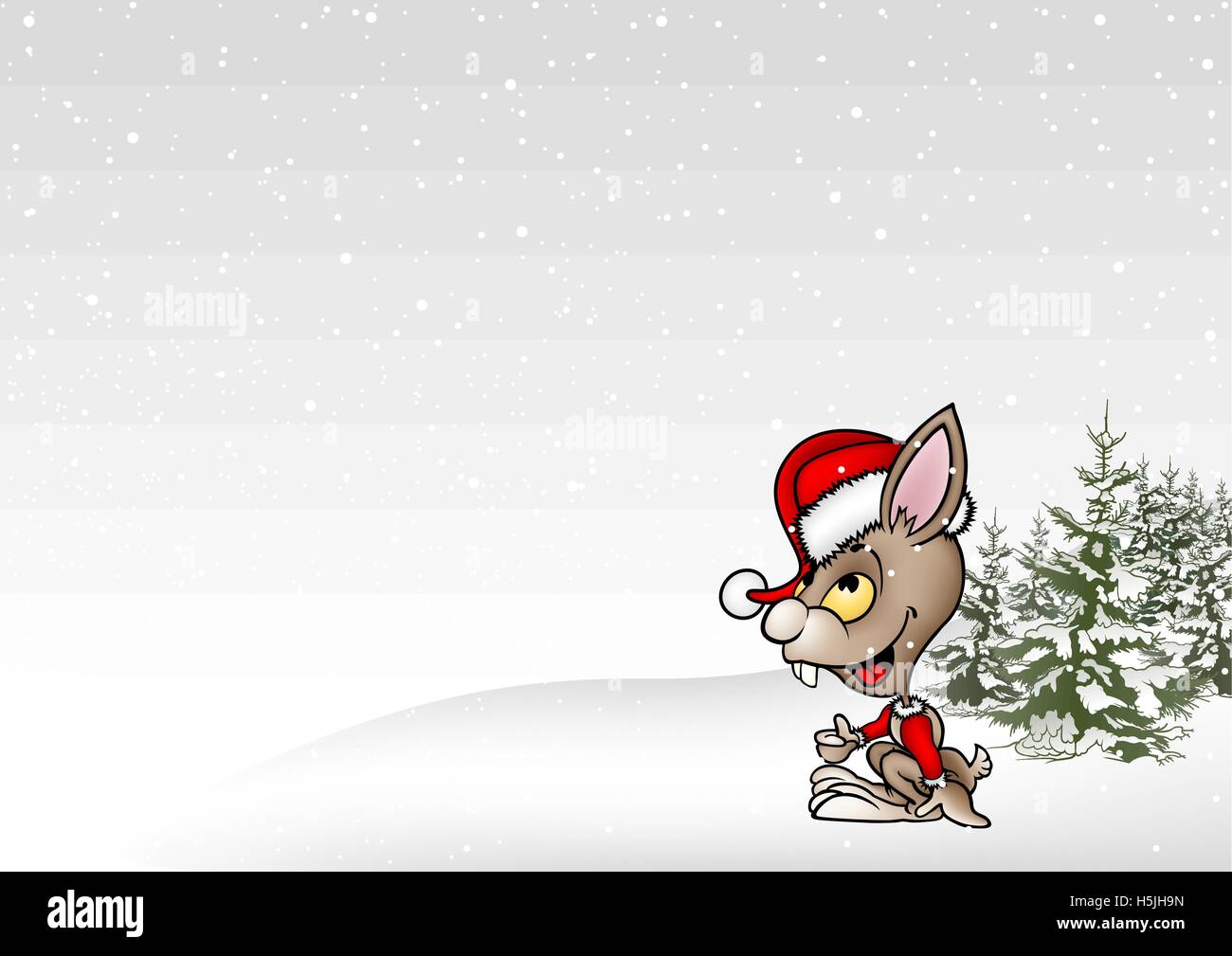 Le lapin et l'hiver Illustration de Vecteur