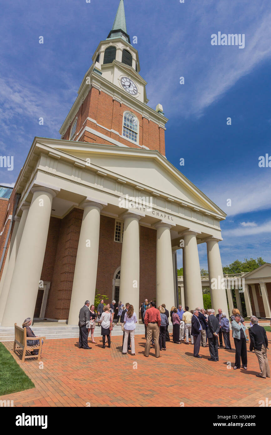 Chapelle d'attente à l'Université de Wake Forest le 18 avril 2015 à Winston-Salem, Caroline du Nord. Banque D'Images