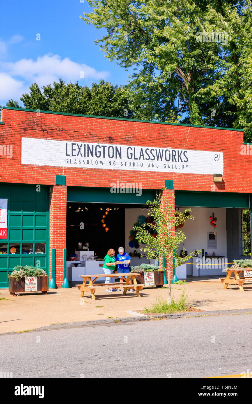 Le Lexington Glassworks studio sur S. Lexington Ave à Asheville, NC Banque D'Images