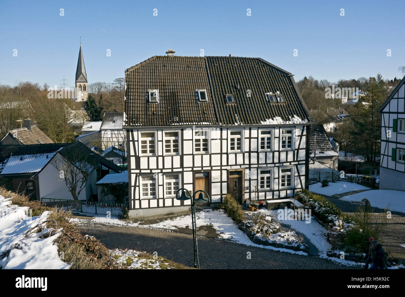 'La Maison de Weinberg dans Gruiten Village, Haan, près de Düsseldorf, Rhénanie du Nord-Westphalie Banque D'Images