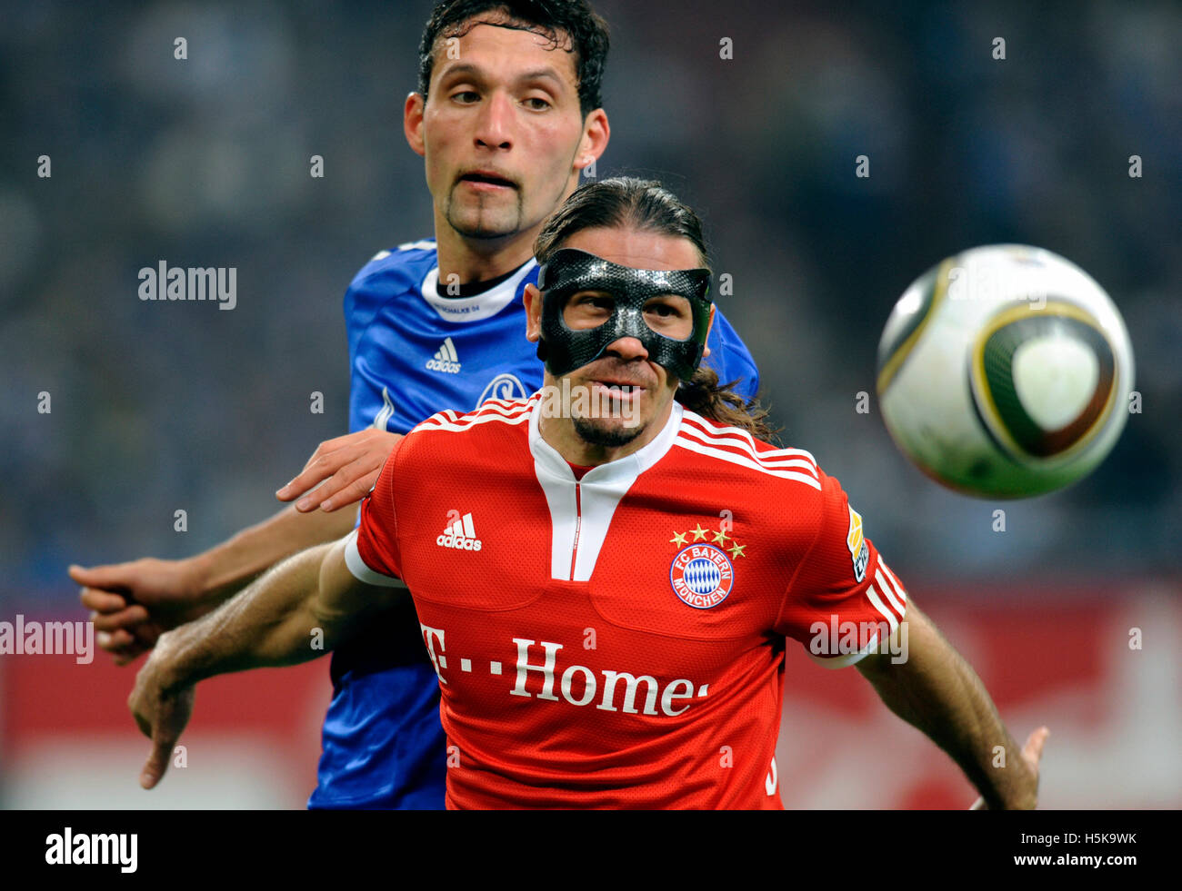 Martin Demichelis et Kevin Kuranyi, Schalke 04 vs FC Bayern Munich, Bundesliga, football, Ligue de football allemande Banque D'Images