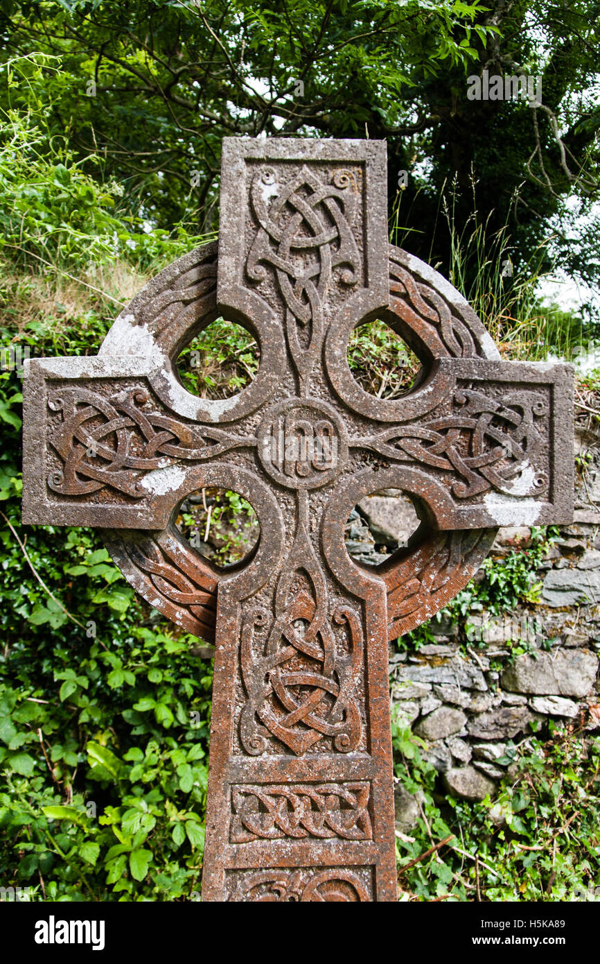 Croix celte Abbaye de Muckross Killarney Banque D'Images
