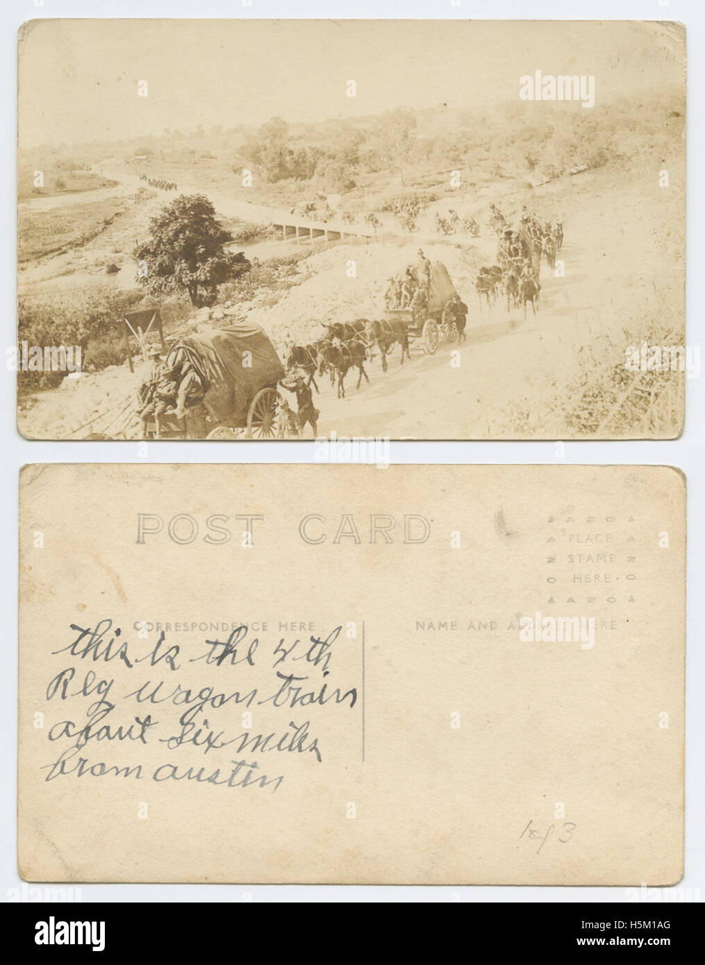 [4e régiment de cavalerie des États-Unis Wagon Train, six miles de Banque D'Images