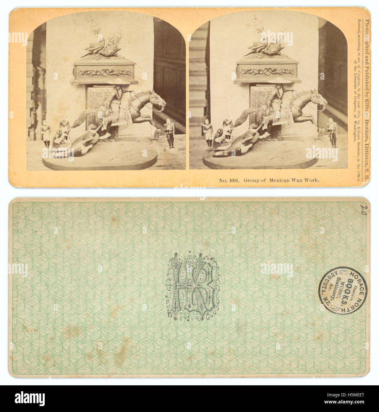 Un groupe de figurines mexicaines de travail en cire créé par le photographe américain Benjamin West Kilburn, célèbre pour son travail avec des figurines en cire. Ces figurines représentent des scènes et coutumes mexicaines traditionnelles du XIXe siècle. Banque D'Images