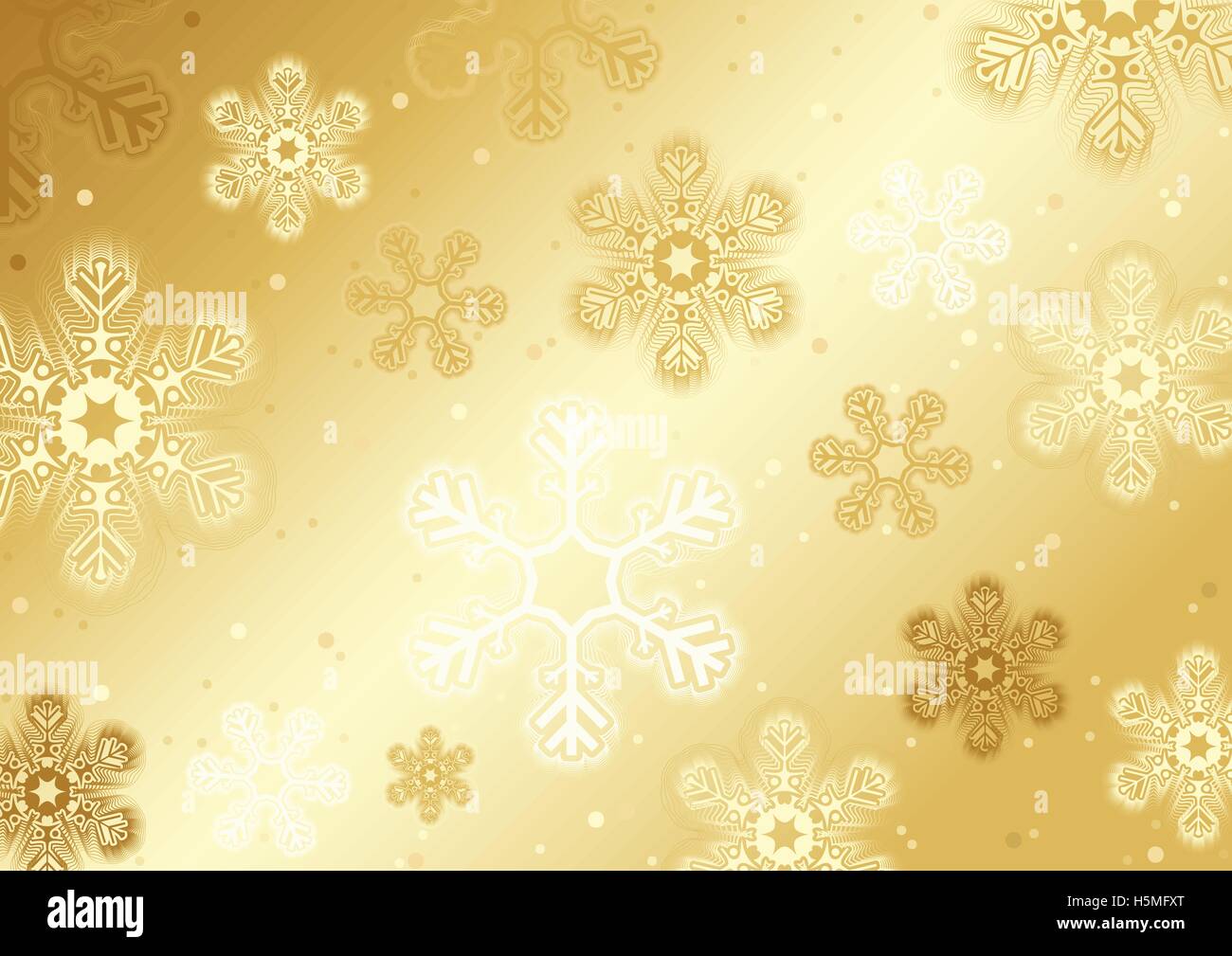 Gold Christmas Snowflakes Illustration de Vecteur