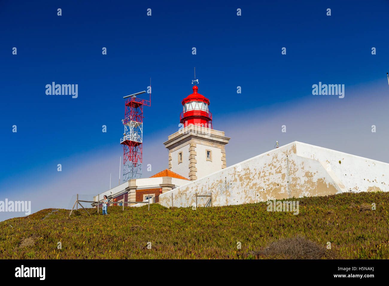 Phare de Cabo da Roca, au Portugal pendant une journée ensoleillée Banque D'Images