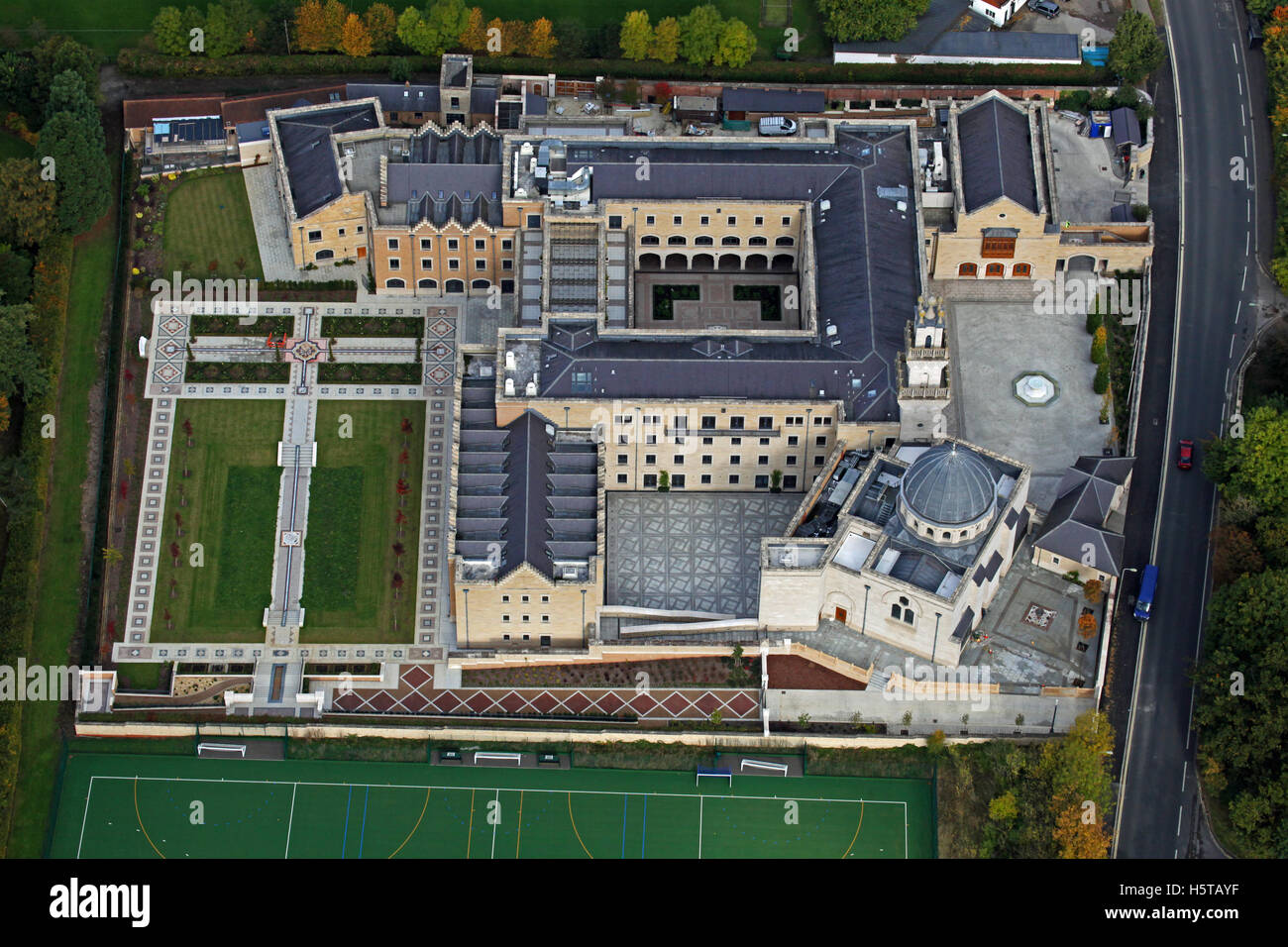Vue aérienne de l'Oxford Centre for Islamic Studies, Royaume-Uni Banque D'Images