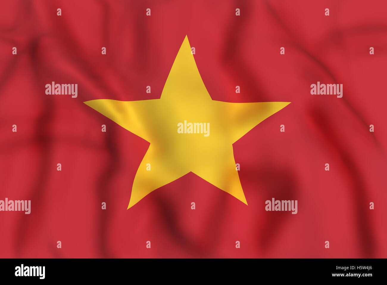 Le rendu 3D d'une république socialiste du Vietnam drapeaux Banque D'Images