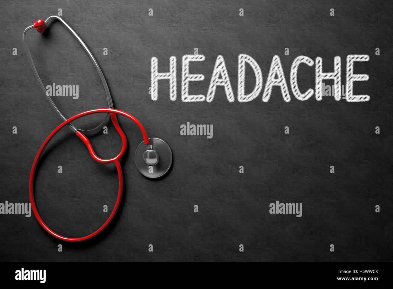 Tableau avec des maux de tête. 3D Illustration. Banque D'Images