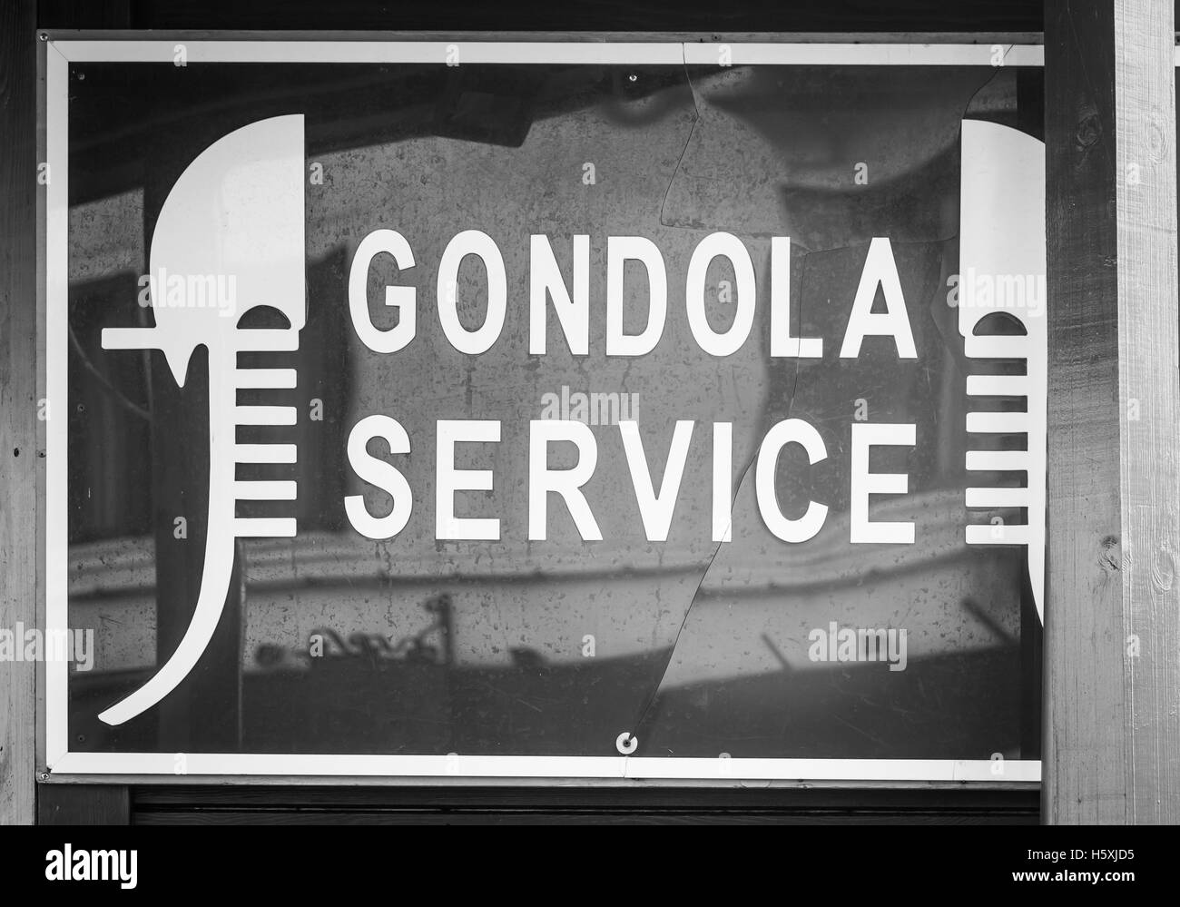 Célèbre monument de service gondole à Venise - signe générique, pas de marque déposée Banque D'Images