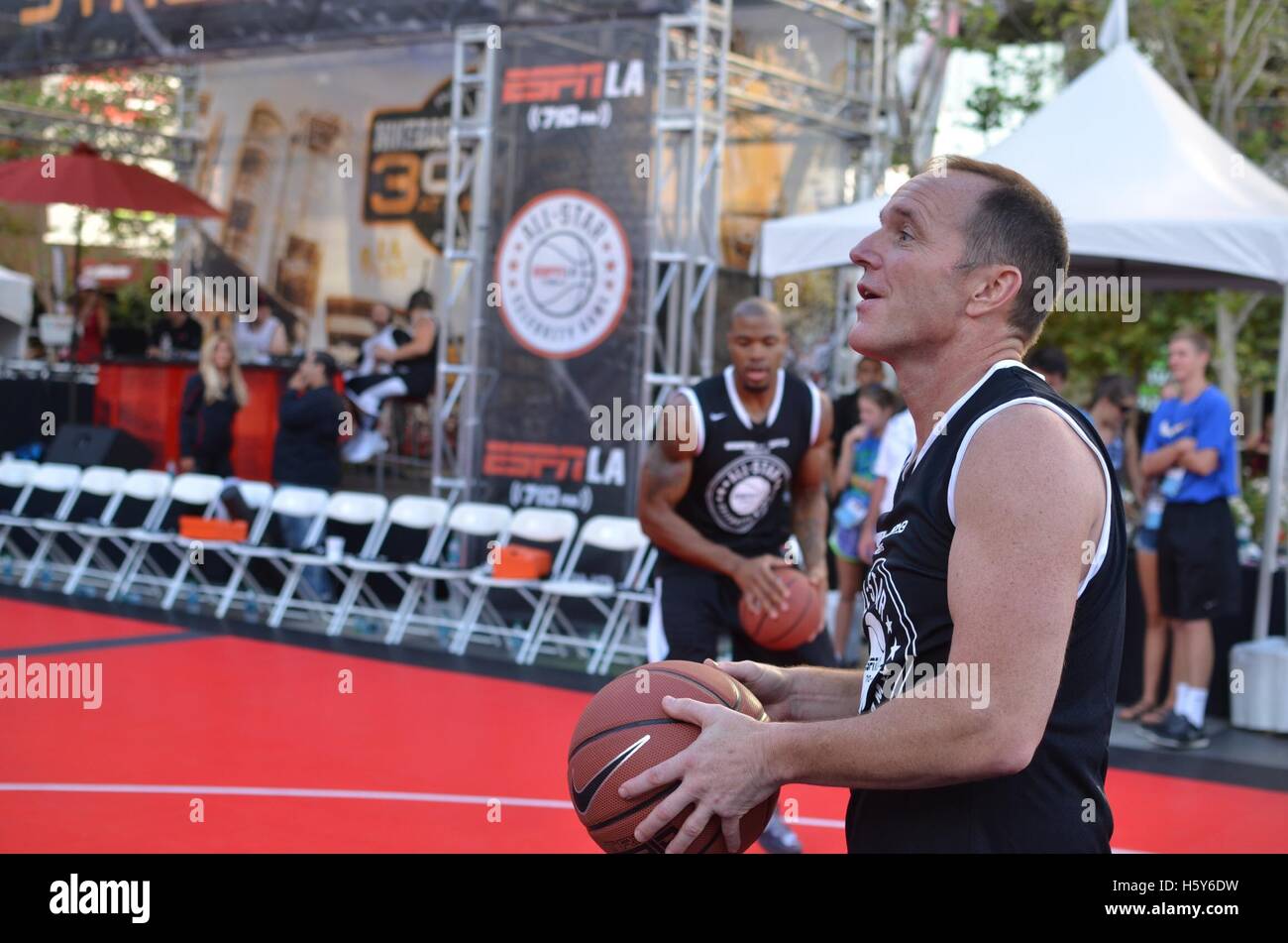 Clark Gregg au basket-ball Nike 2015 3sur3 Tournament à L.A. Vivre le 7 août 2015 à Los Angeles Banque D'Images