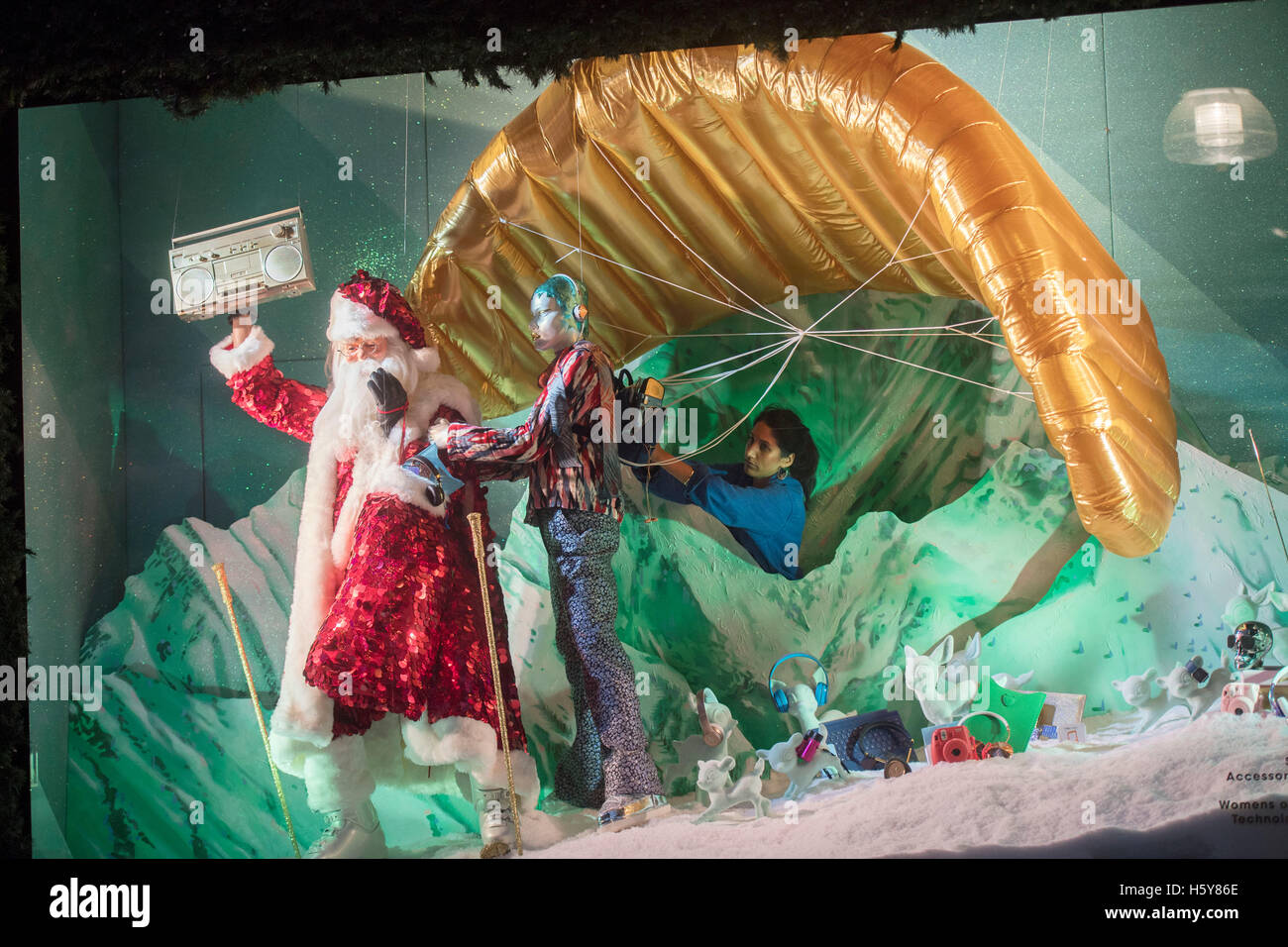 Selfridges Oxford Street,.Selfridges dévoilent leurs vitrines de Noël Banque D'Images