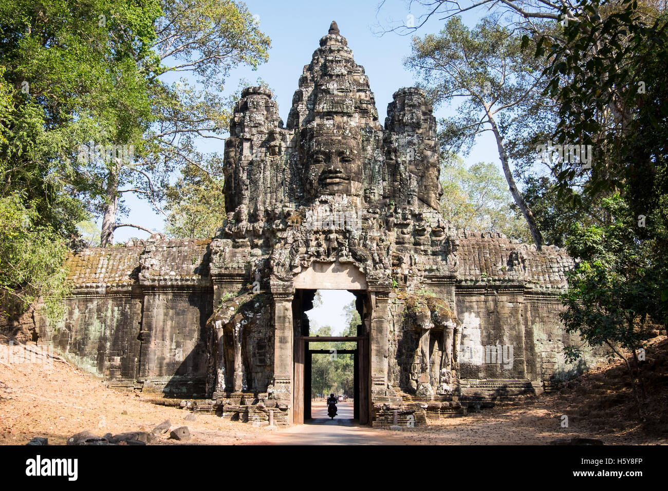 La porte de la victoire de l'est à Angkor Thom Banque D'Images