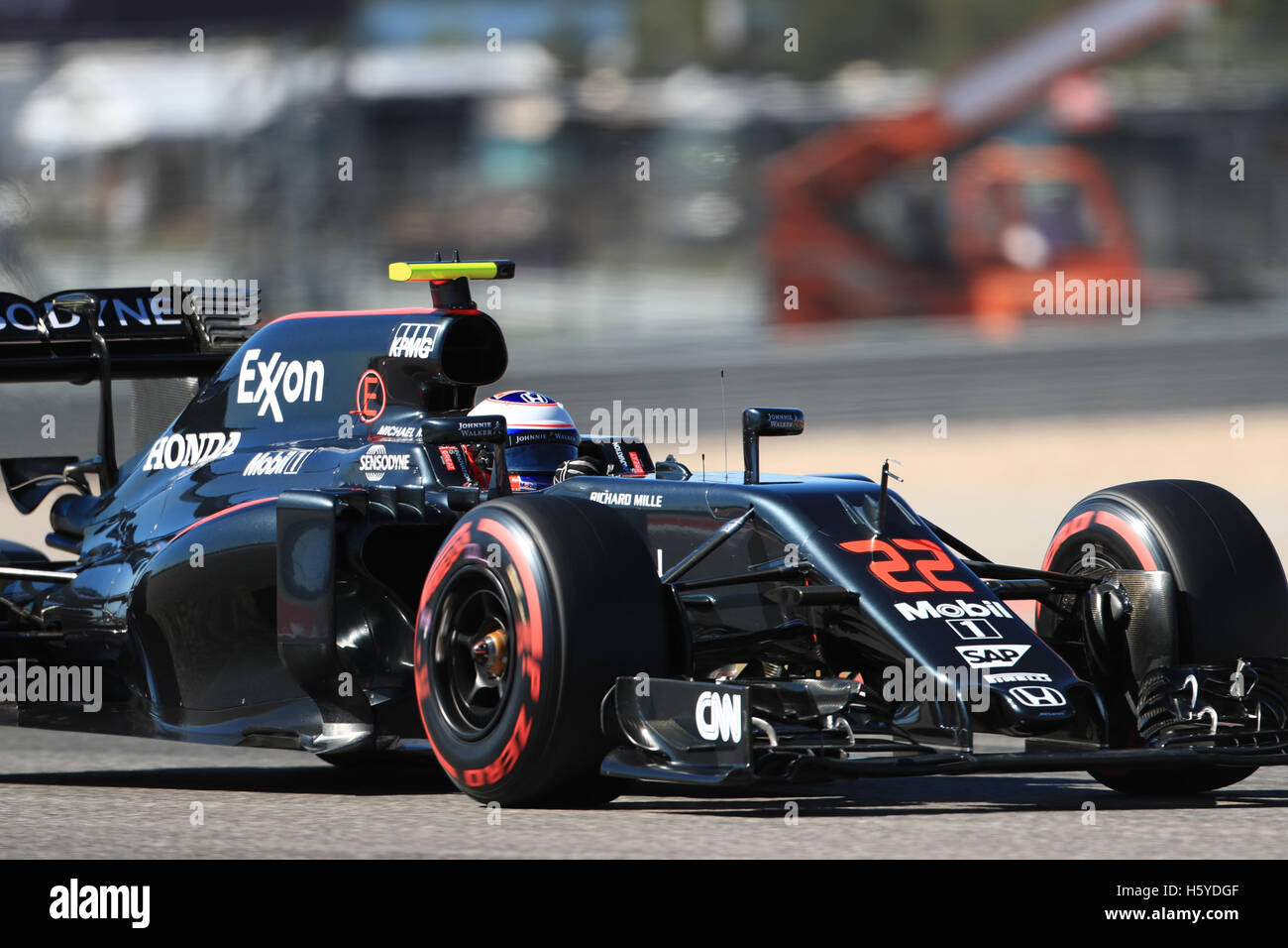 Austin, Texas, États-Unis. 21 Oct, 2016. Formula 1 Grand prix d'Amérique. Des séances d'essais libres. Honda McLaren MP4-31 &# x2013 ; Jenson Button : Action Crédit Plus Sport/Alamy Live News Banque D'Images