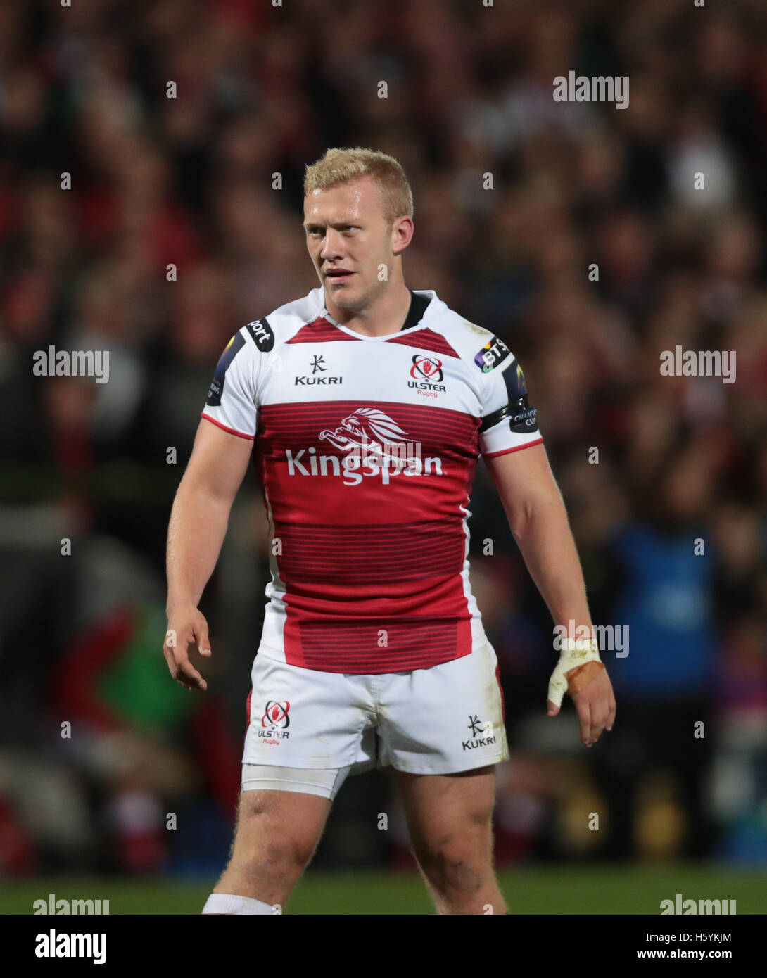 Kingston Stadium, Belfast, Irlande du Nord. 22 octobre, 2016. European Champions Cup Rugby. Ulster contre Exeter Chiefs. Stuart Olding (Ulster) Credit : Action Plus Sport/Alamy Live News Banque D'Images