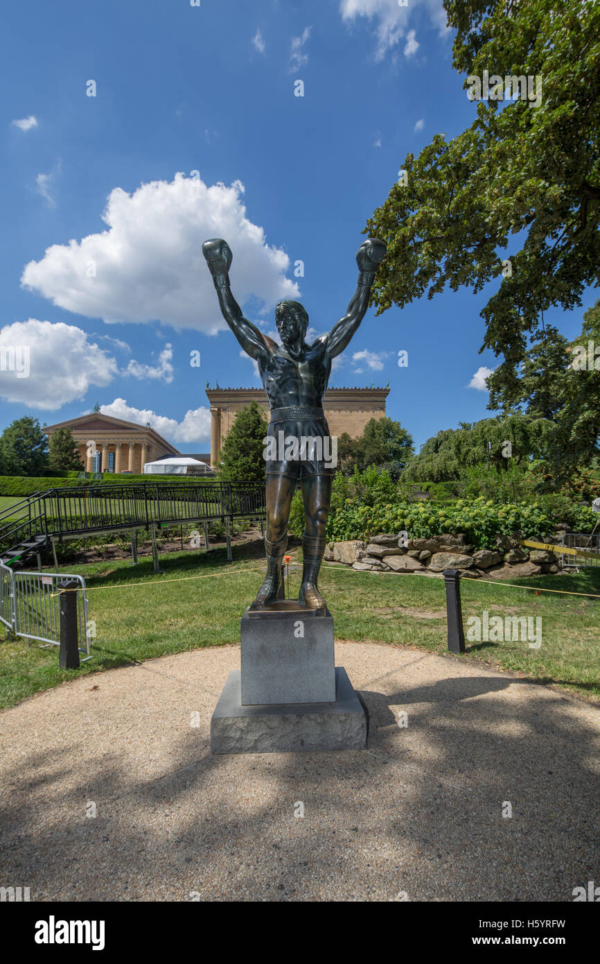 PHILADELPHIA - 9 sept : le Rocky Statue à Philadelphie, USA, le septembre, 2016. Créés à l'origine pour le film Rocky III, le Banque D'Images
