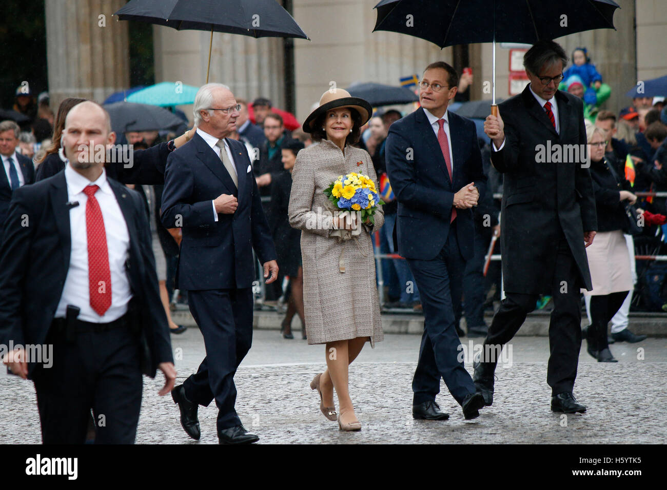 Koenig Carl XVI. Gustaf von Schweden, Koenigin Silvia von Schweden, Michael Mueller u.a. - Treffen des Berliner Oberbuergermeist Banque D'Images