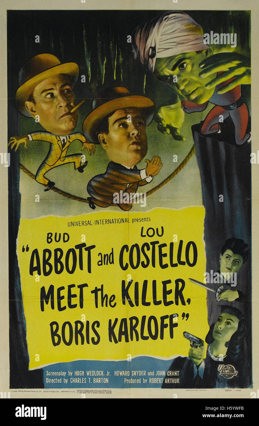 Abbott et Costello Rencontrez le tueur, Boris Karloff - Movie Poster Banque D'Images