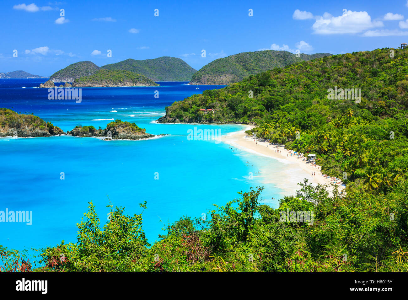 Trunk Bay sur l'île de St John Banque D'Images