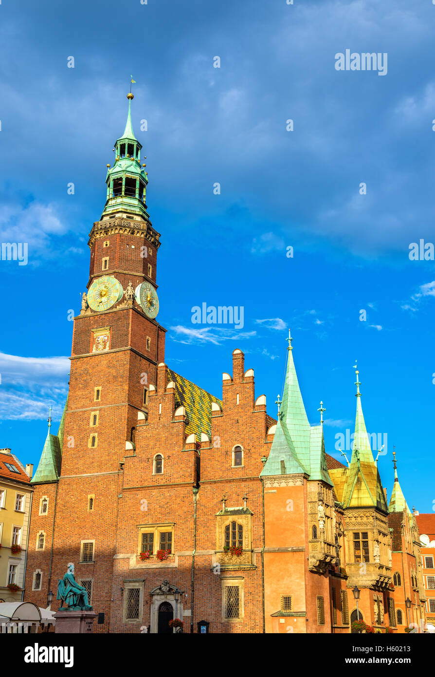 L'ancien hôtel de ville de Wroclaw, Pologne Banque D'Images