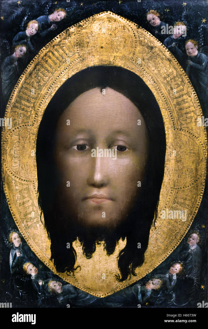 Das Heilige Antlitz Christi - la Sainte Face du Christ (Vera Icon) 1400 Westfälisch Allemand Allemagne Banque D'Images