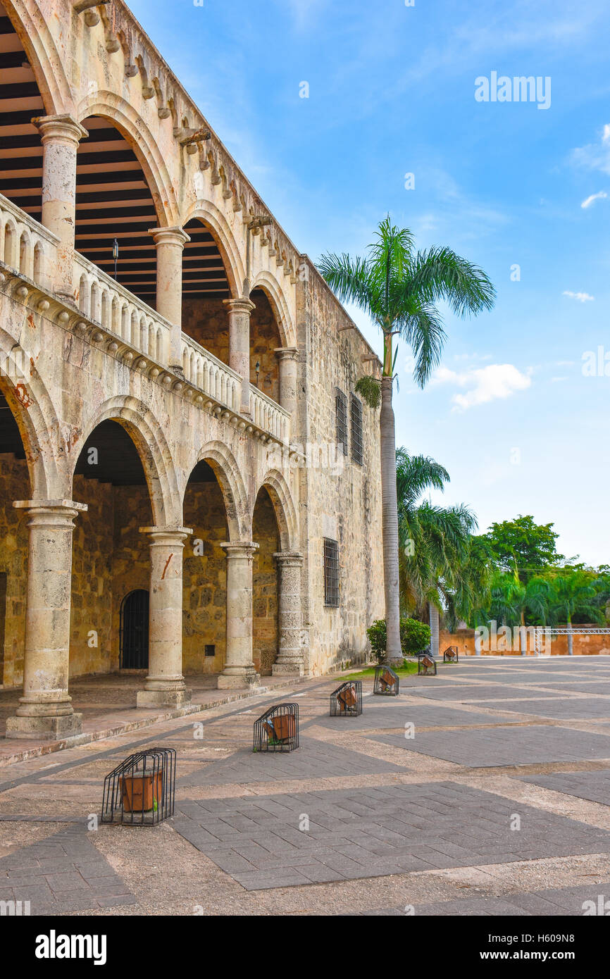 Santo Domingo, République dominicaine. Alcazar de Colon, Diego Colomb résidence située à Place d'Espagne. Banque D'Images