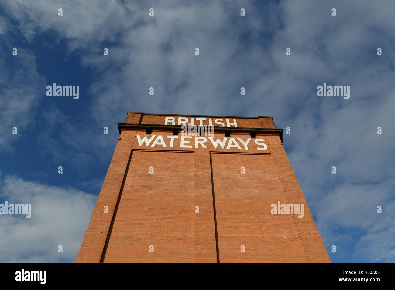 La signalisation de la British Waterways bâtiment. À Nottingham, Angleterre. Banque D'Images