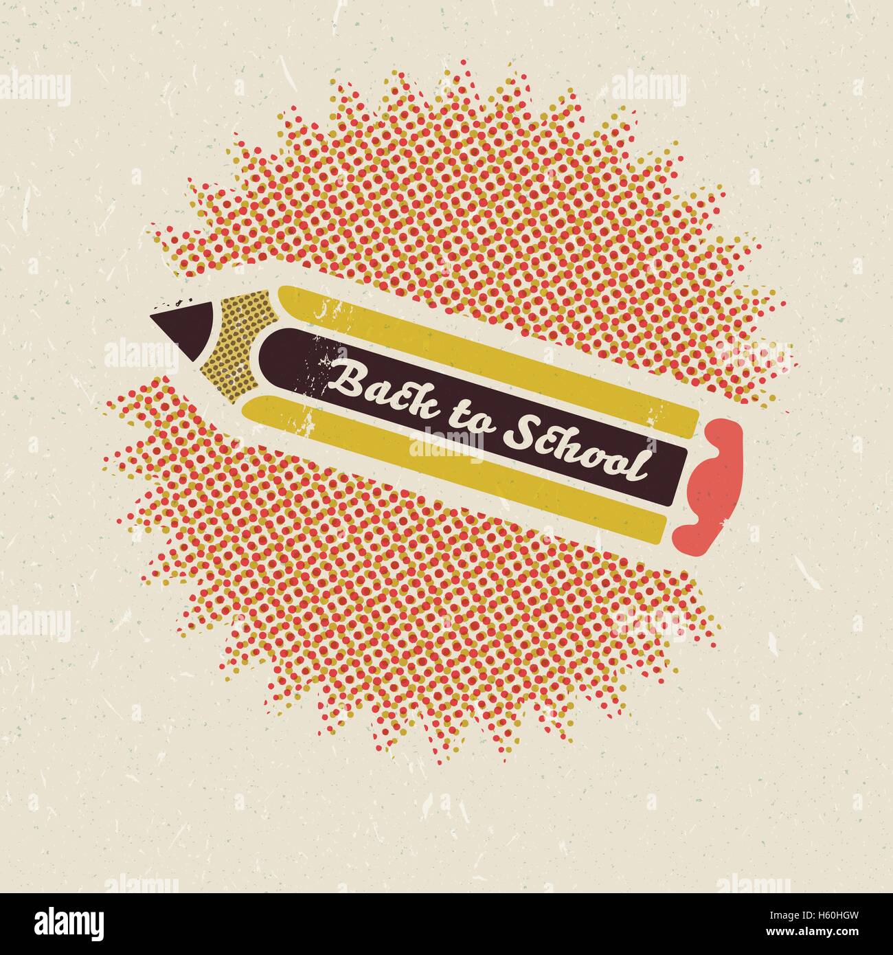 Retour à l'école crayon signal burst Illustration de Vecteur