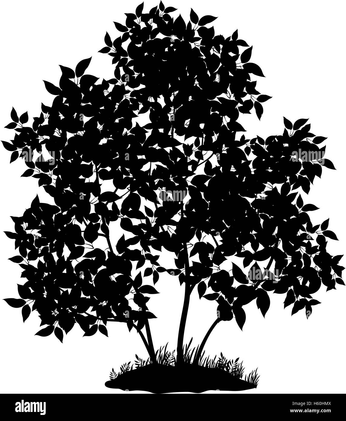 Lilas et de l'herbe, silhouette Illustration de Vecteur