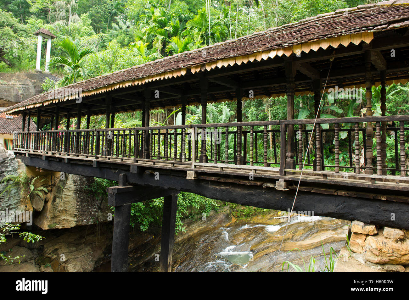 Bogoda pont en bois, 16e siècle, Badulla, Sri Lanka Banque D'Images