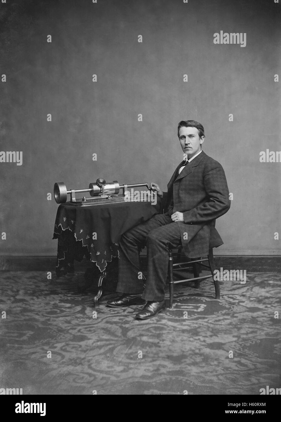Thomas Edison, Portrait, Collection Brady-Handy, Portrait, vers 1875 Banque D'Images