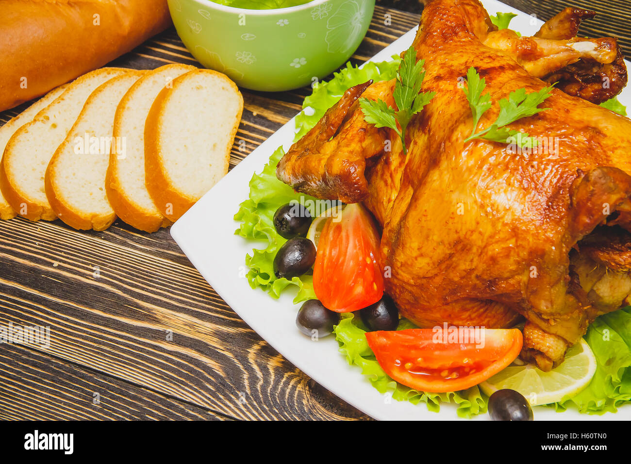 Rôti maison jour de Thanksgiving Turquie Banque D'Images