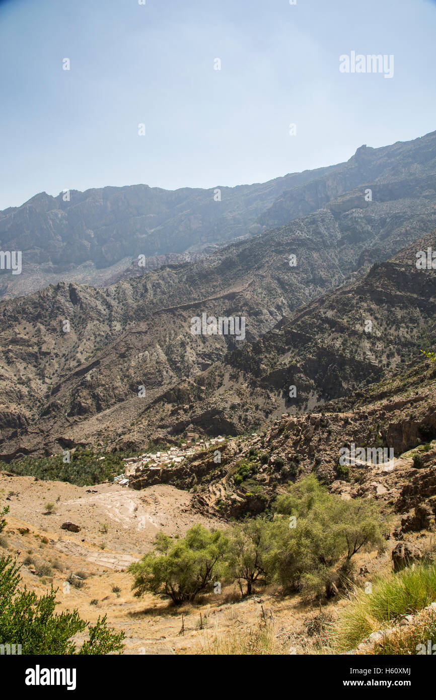 Village de montagne de la région d'Oman Banque D'Images