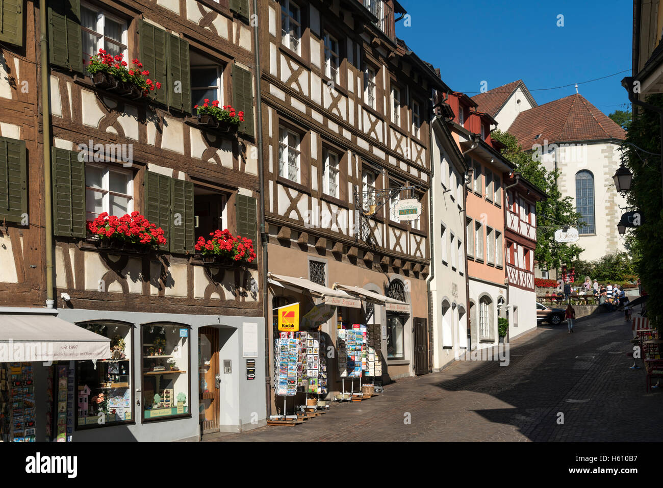 Bâtiments à colombages à Meersburg au lac de Constance, Bade-Wurtemberg, Allemagne, Banque D'Images Bâtiments à colombages à Meersburg au lac de Constance, Bade-Wurtemberg, Allemagne, Banque D'Images