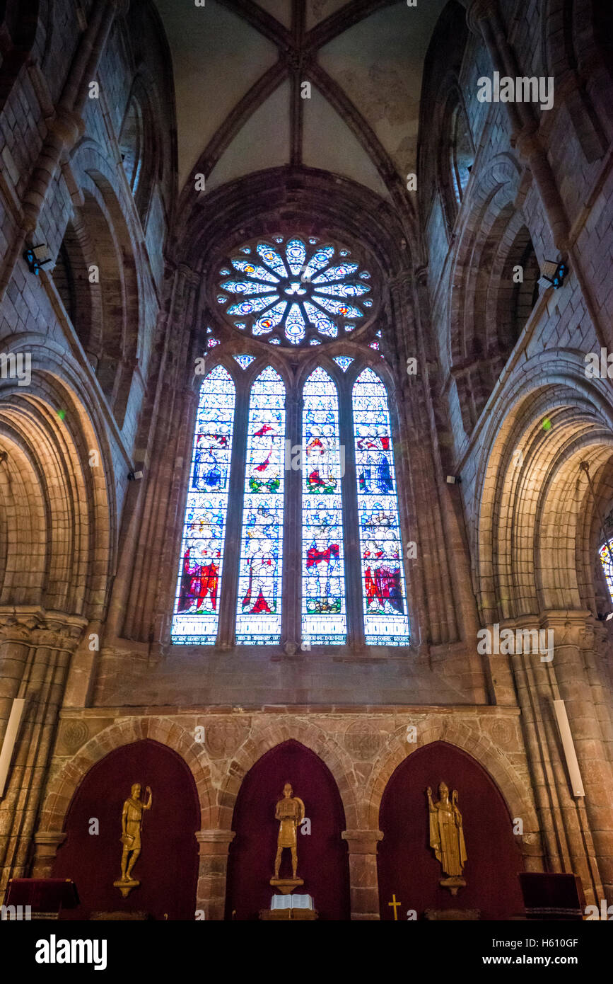 L'intérieur de la Cathédrale Saint Magnus dans Kirkwall, Orkney continentale, Ecosse, Royaume-Uni Banque D'Images