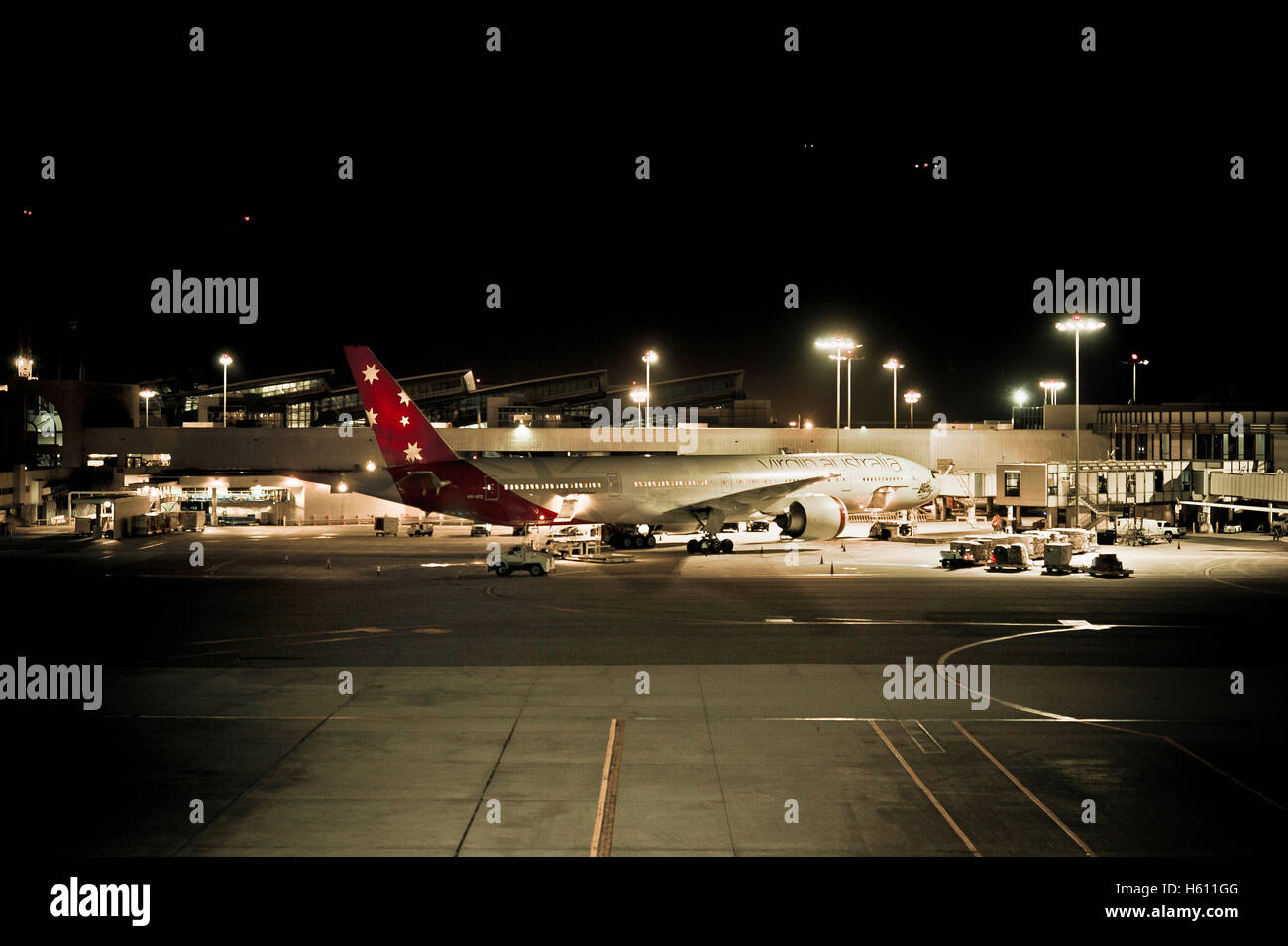 Virgin Australia en avion de l'aéroport de Los Angeles Banque D'Images