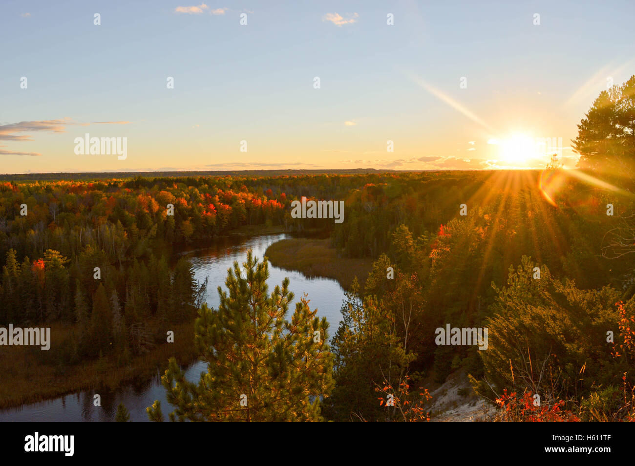 Les Hautes rives de la rivière Ausable en automne Banque D'Images