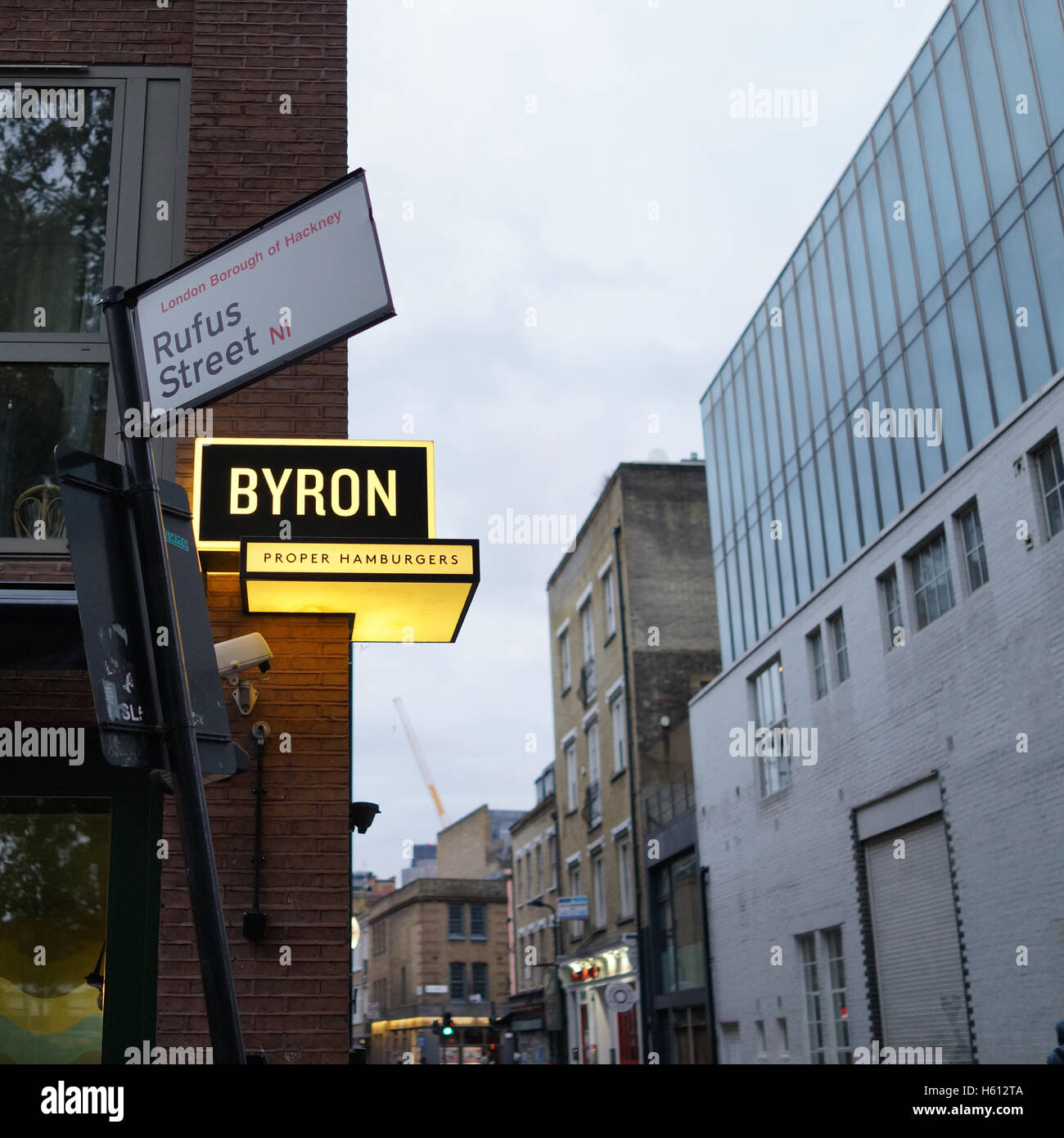 Byron Burger, Hoxton Square, Londres Banque D'Images