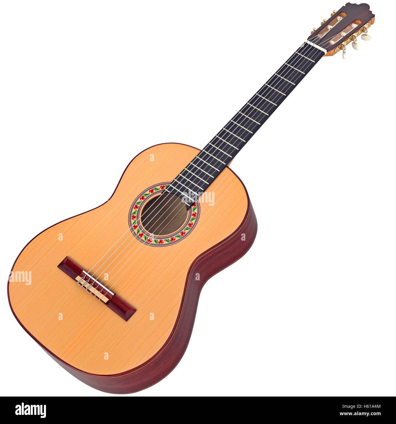 Guitare classique espagnole sol en bois Banque D'Images