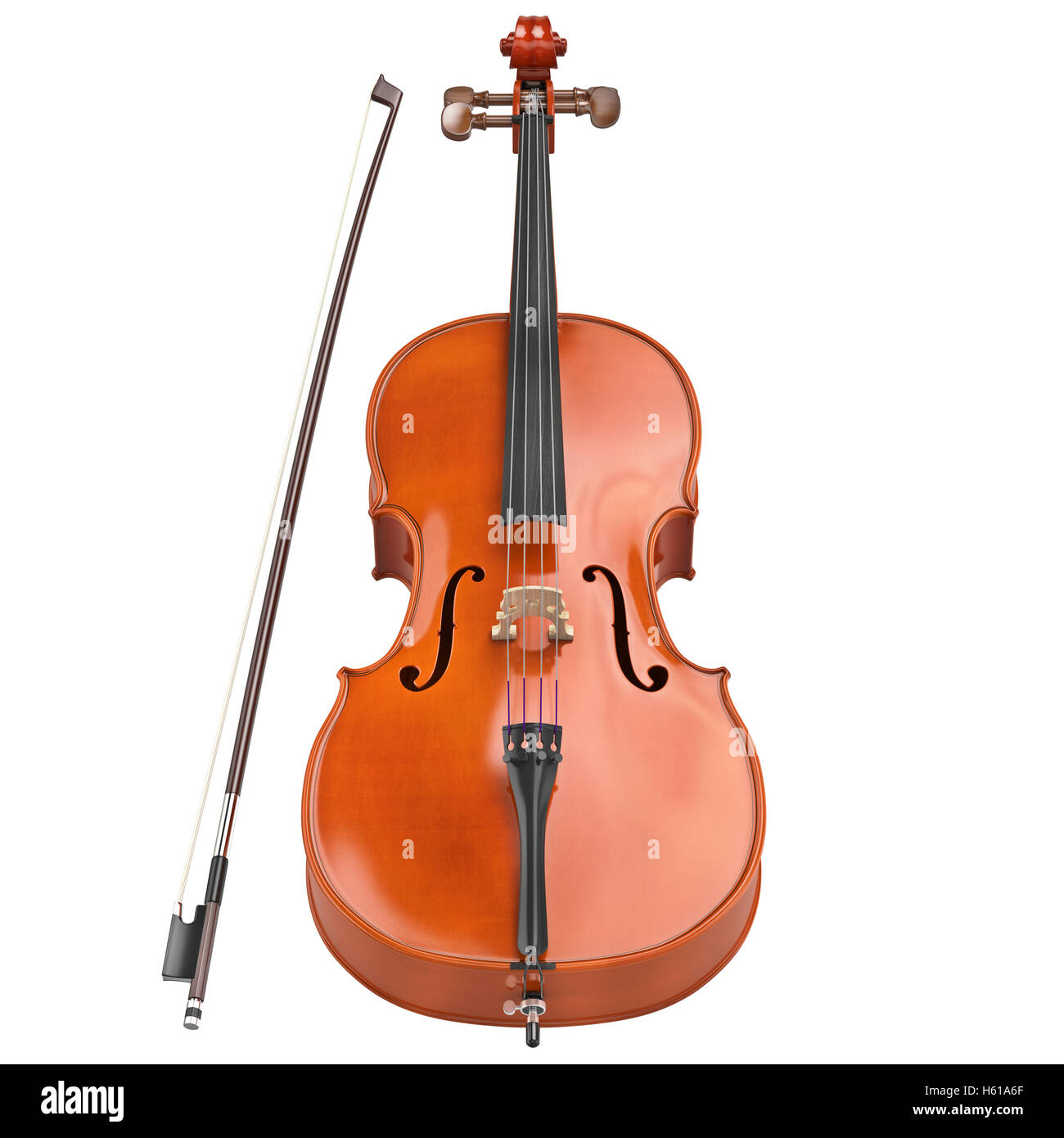 Arc en bois classique violoncelle Banque D'Images