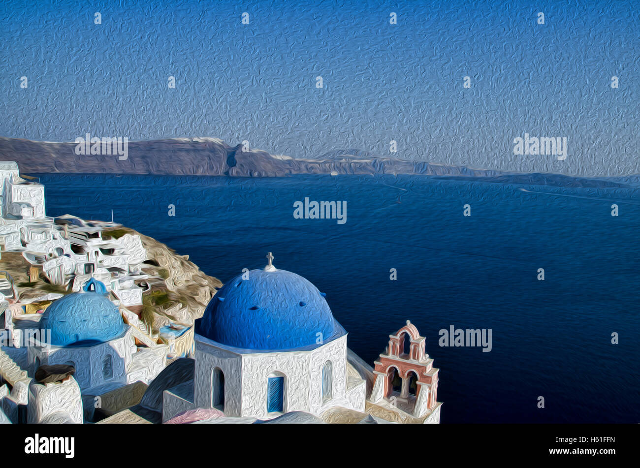 Paysage de Santorin Banque D'Images