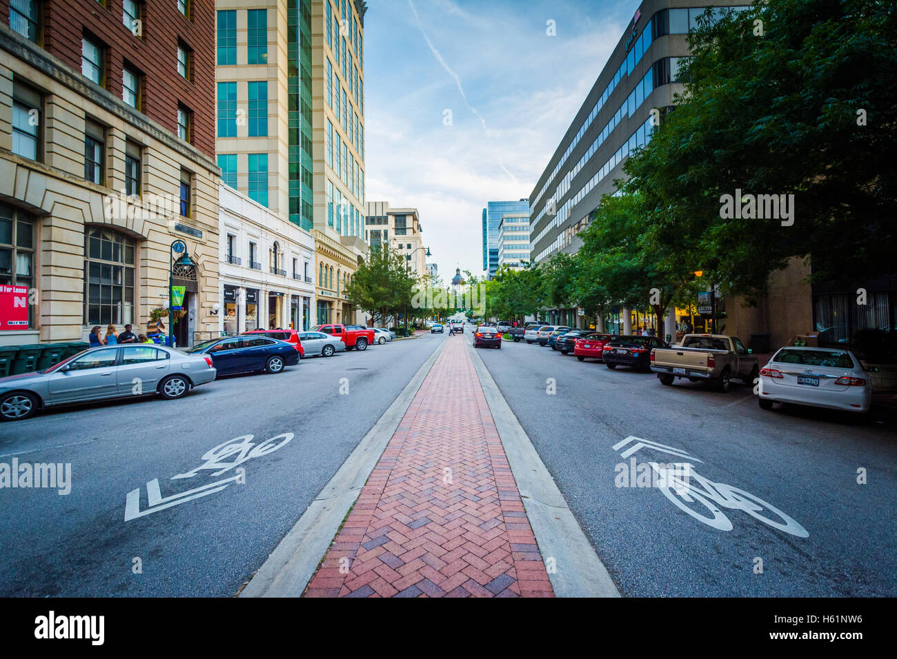 Main Street dans le centre-ville de Columbia, Caroline du Sud. Banque D'Images
